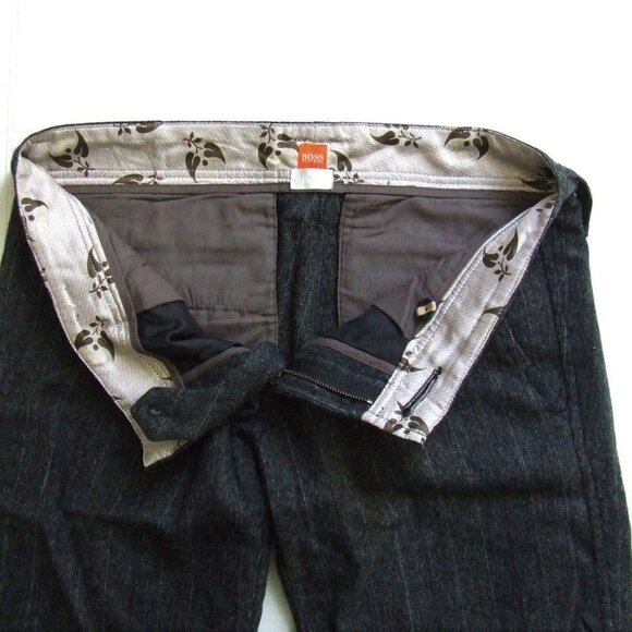 Hugo Boss grey pants wool pinstripe Joyce style women's trousers fall winter - Picture 10 of 12